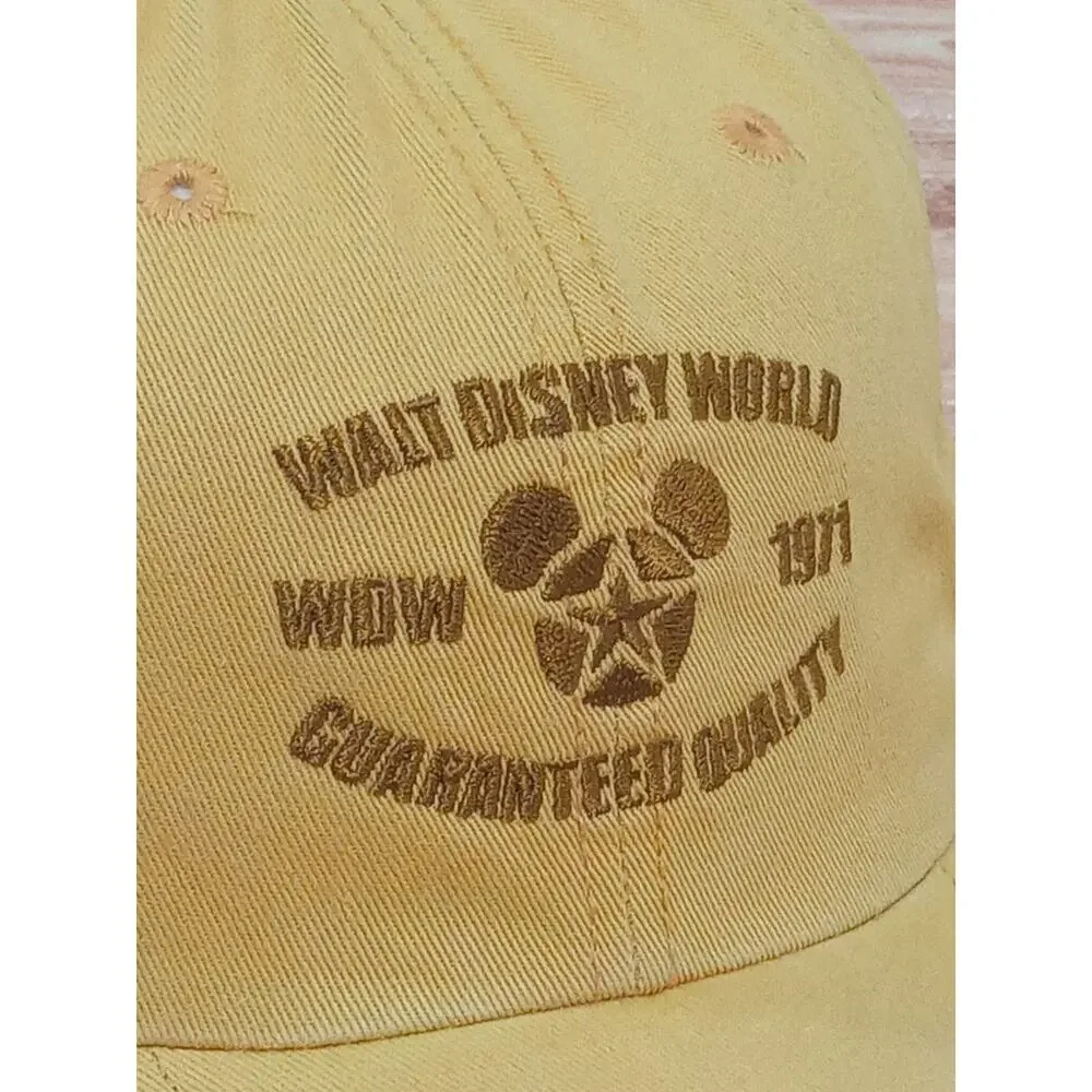 Disney Adults Unisex Hat Cap Yellow Adjustable Vintage Mickey Mouse 71 One Size